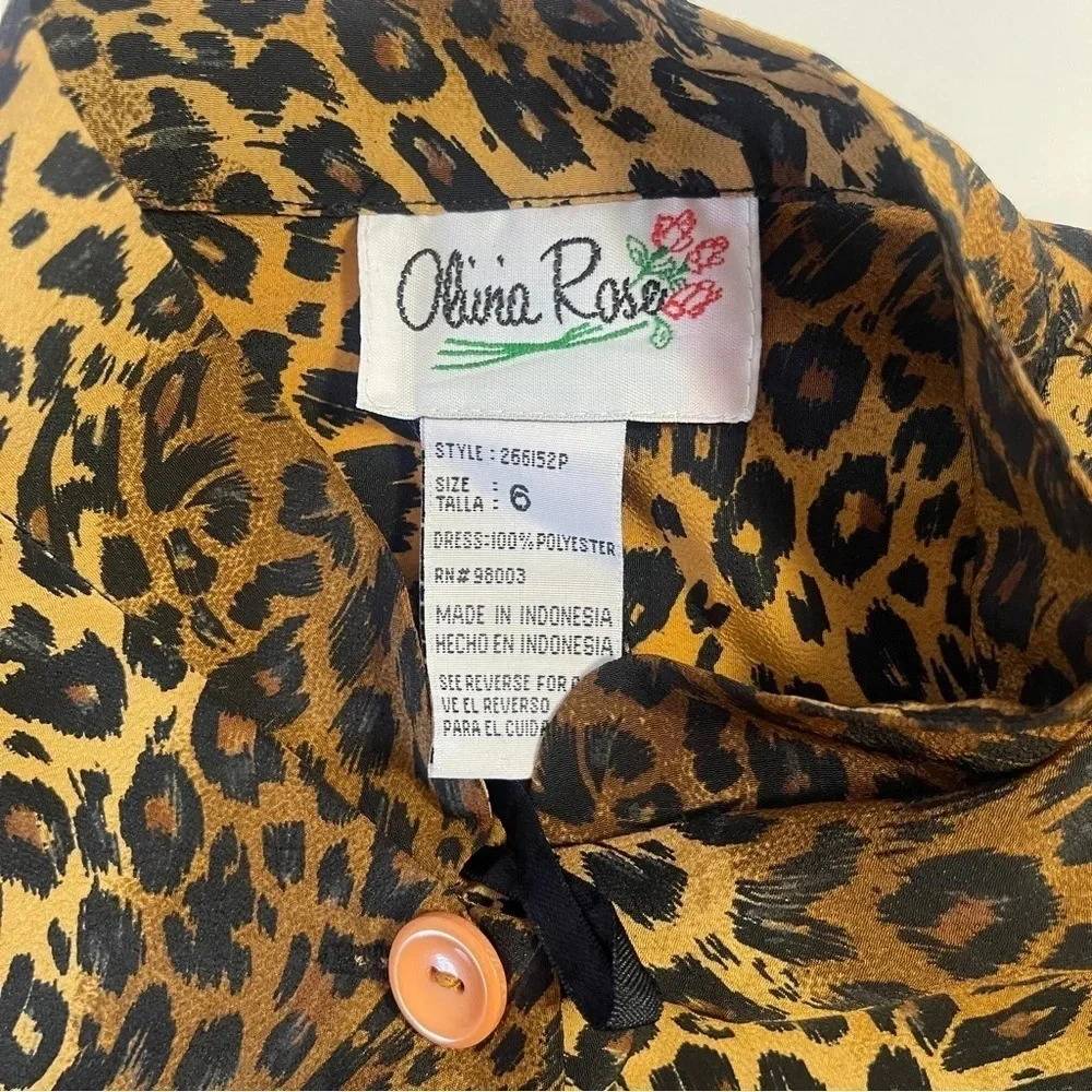 Olivia Rose Leopard Print Button Dress Sleeveless Size 6 - Picture 6 of 8